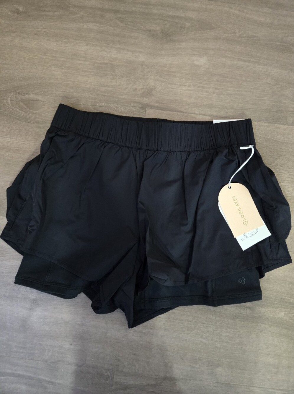 Blogilates Black Women's Double-Layer Athletic Shorts